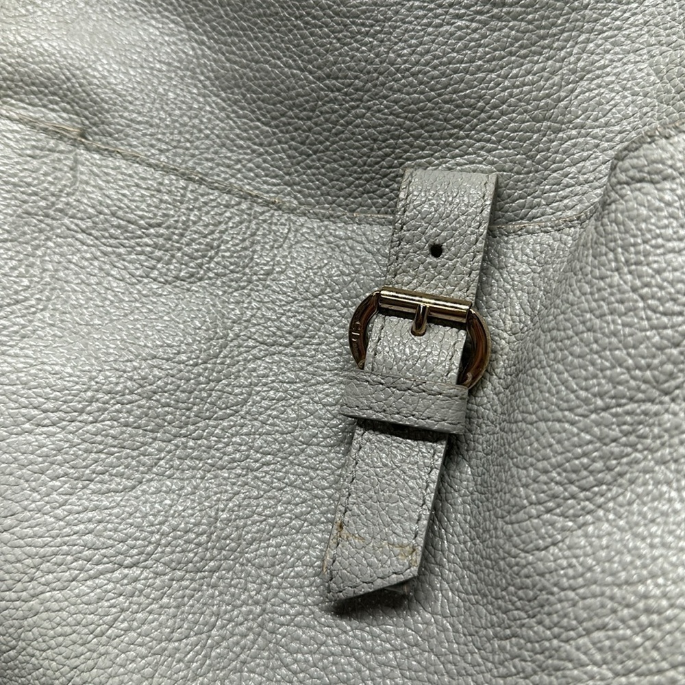 Dior Light Gray Leather Hobo Bag with D Charm - Picture 6 of 16